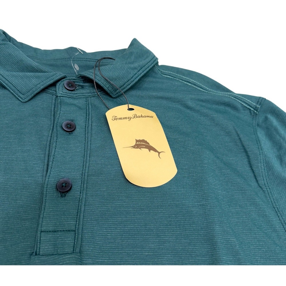 Tommy Bahama Men's Polo Shirt Top Seven Seas Green Size L NWT. M9